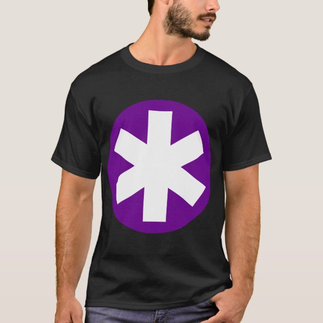 Camiseta Asterisco grande - Deep Purple y blanco (Anverso)