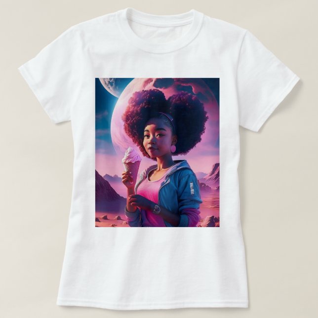 Camiseta Asteroides y helados (Diseño del anverso)