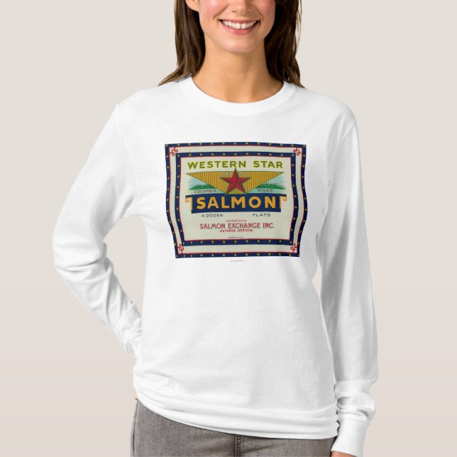 Camiseta Astoria, Oregon - etiqueta occidental del caso de (Anverso)