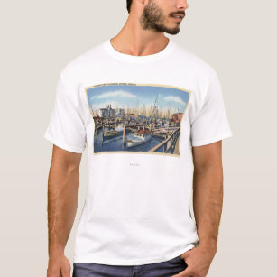 Camiseta Astoria, Oregon - flota pesquera en puerto