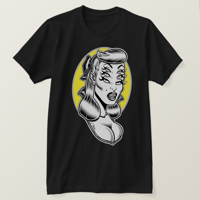 Camiseta Astro-Creeps™/Candy La Vamp™ (Anverso del diseño)
