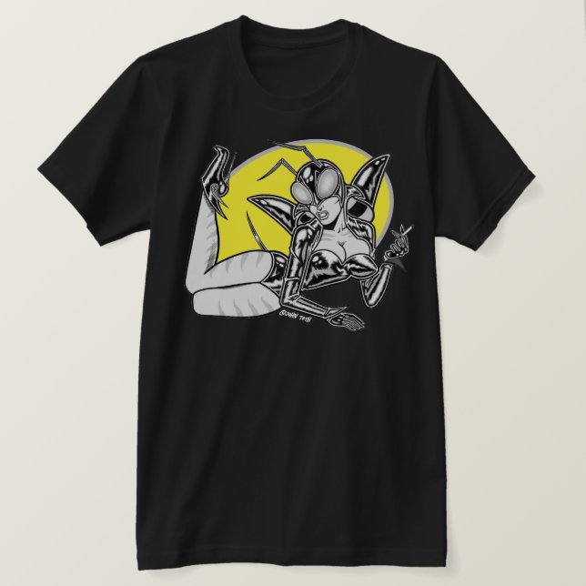 Camiseta Astro-Creeps™: Insectra™/Pin-Up (Anverso del diseño)