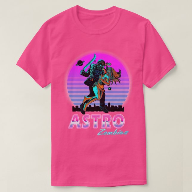 Camiseta Astro Zombies Vapor Wave Fondo transparente (Diseño del anverso)