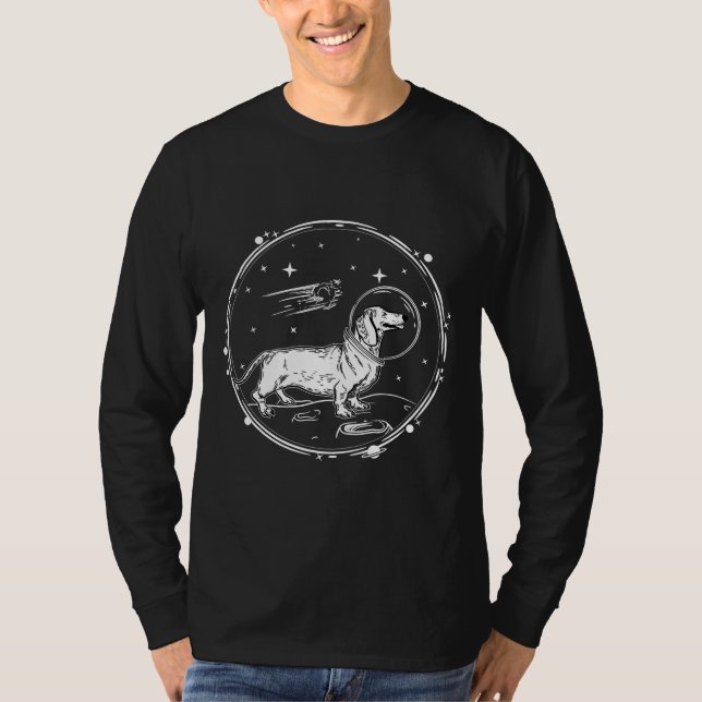 Camiseta Astrodog Dachshund In Space Away From People (Anverso)