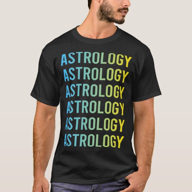 Camiseta Astrología amarilla azul (Anverso)