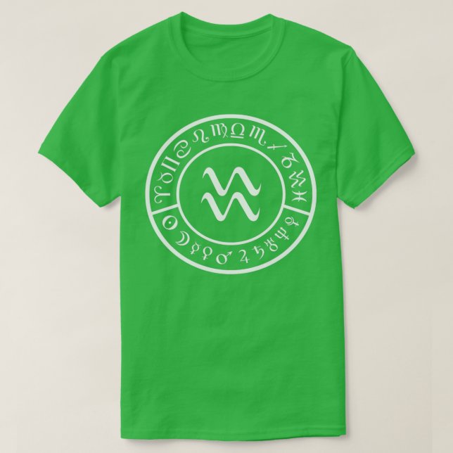 Camiseta Astrología Aquarius Diseño Dos (Diseño del anverso)