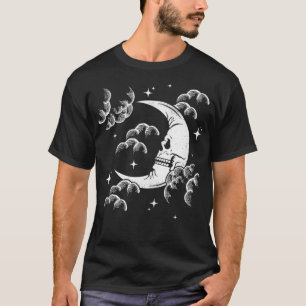 Camiseta Astrología Crescent Skull Moon, cielo nocturno nub