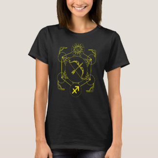 Camiseta Astrología de cubos Sagittarius Zodiac y Sun Metat