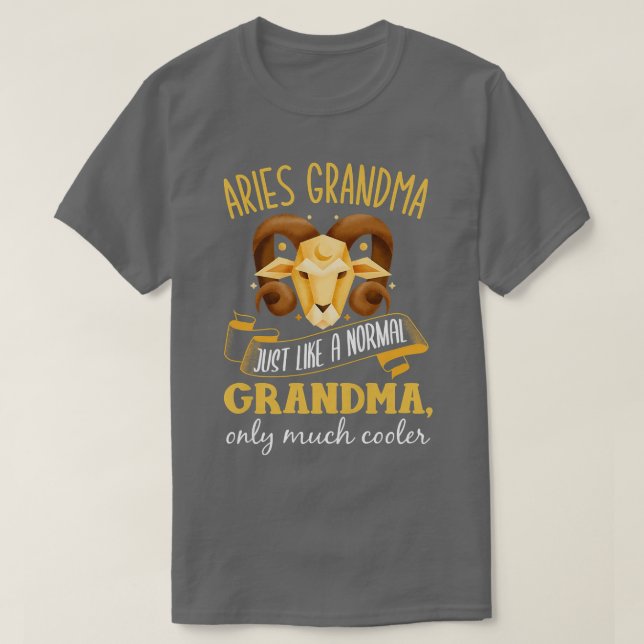 Camiseta Astrología de la abuela Aries Abuela Horóscopo Abu (Diseño del anverso)