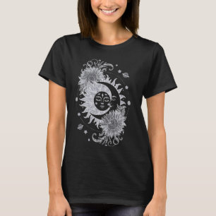 Camiseta Astrología de la flor de la luna del Sol Celestial