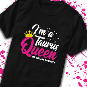 Camiseta Astrología de la Reina del Cumpleaños Tauro Zodiac