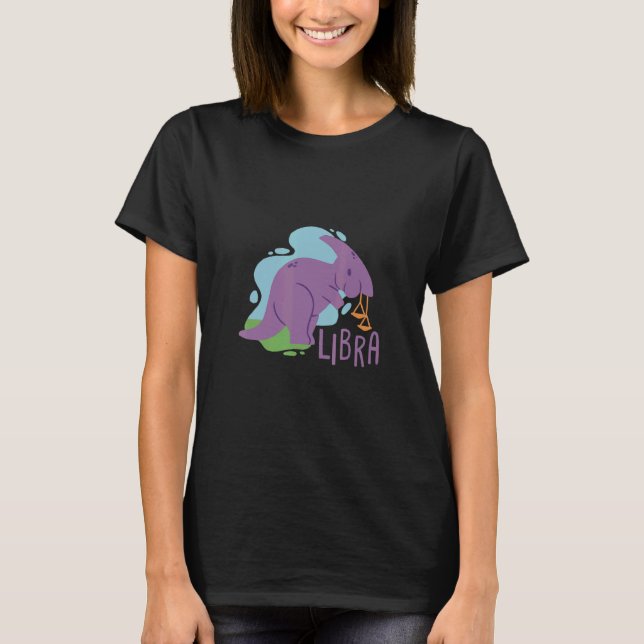 Camiseta Astrología de los dinosaurios Libra (Anverso)