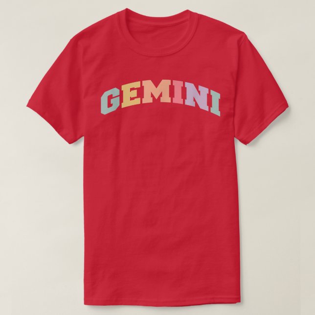 Camiseta Astrología del Rótulo Zodiaco Cute Gemini (Diseño del anverso)