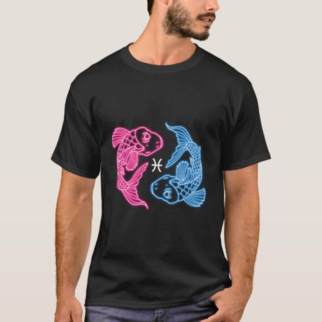 Camiseta Astrología del Rótulo Zodiaco Pisces (Anverso)