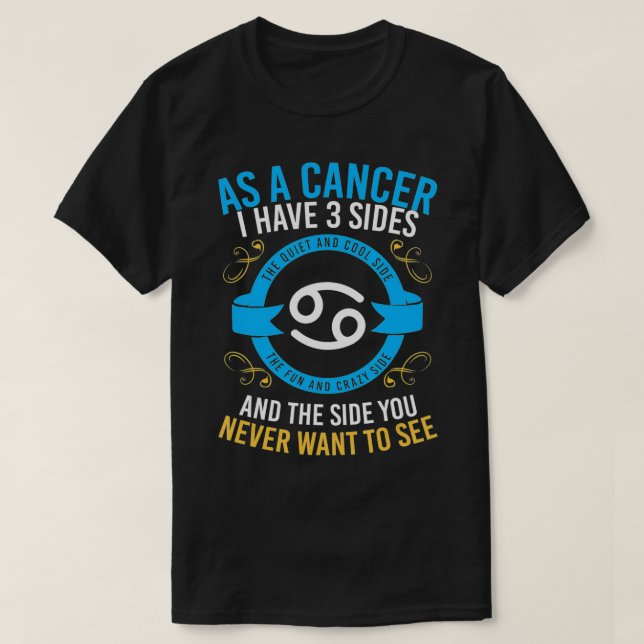 Camiseta Astrología divertida Cáncer de Rótulo Zodiaco (Diseño del anverso)