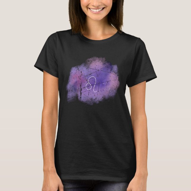 Camiseta Astrología Leo Zodiac Rótulo Símbolo de nacimiento (Anverso)