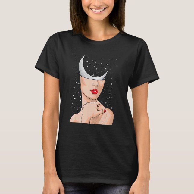 Camiseta Astrología Moon Boho Crescent Moon de las mujeres (Anverso)
