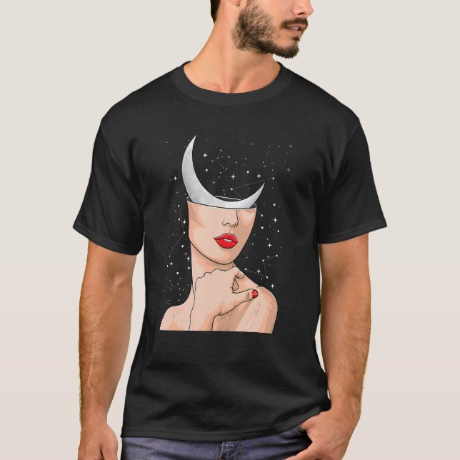 Camiseta Astrología Moon Boho Crescent Moon de las mujeres (Anverso)