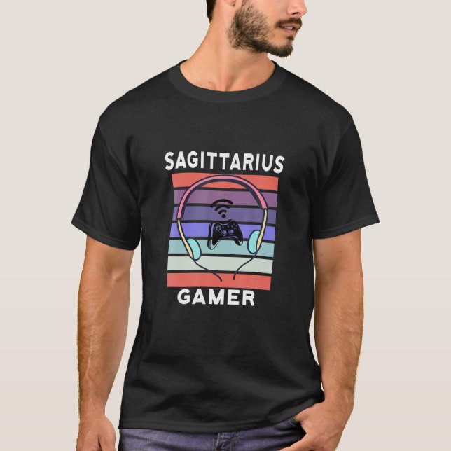 Camiseta Astrología Zodiac Horoscope Sagittarius Videojuego (Anverso)