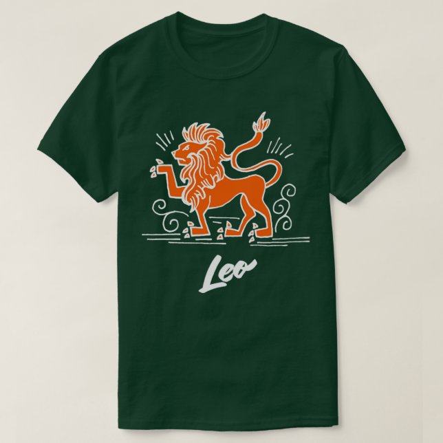 Camiseta Astrología Zodiac Leo Rótulo Tshirt (Diseño del anverso)