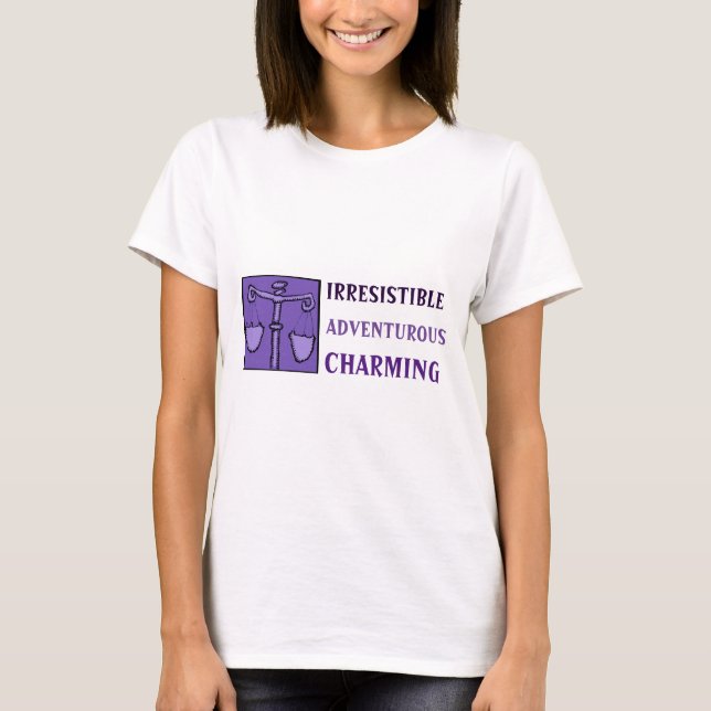 Camiseta Astrología Zodiac Rótulo Libra Personalidad de cum (Anverso)