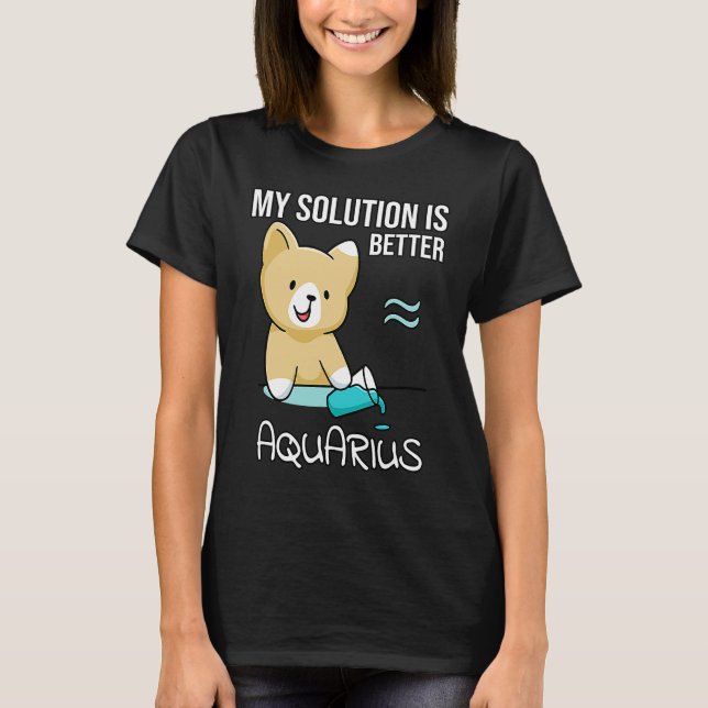 Camiseta Astrology Saying Cute Cat Zodiac Sign Aquarius (Anverso)