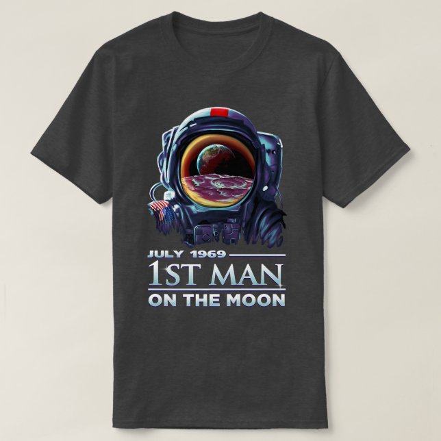 Camiseta Astronaut 1969 First Man on the Moon  DK Studio  (Diseño del anverso)