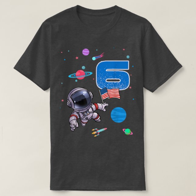 Camiseta Astronaut 6th birthday 6 Years Old Birthday Boy Sp (Diseño del anverso)