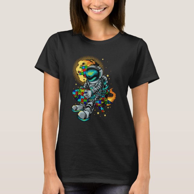 Camiseta Astronaut Autism Awareness With Autistic Planet Fo (Anverso)