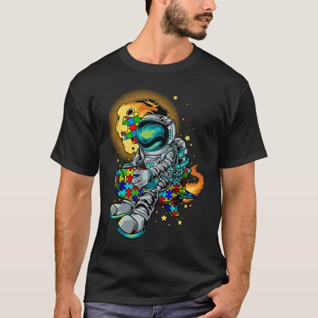 Camiseta Astronaut Autism Awareness With Autistic Planet Fo (Anverso)