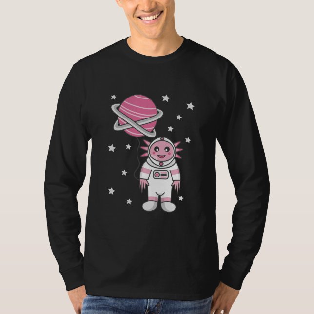 Camiseta Astronaut Axolotl Planet Balloon (Anverso)