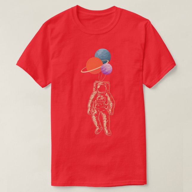Camiseta Astronaut Balloon Astronaut Space Planet  (Diseño del anverso)