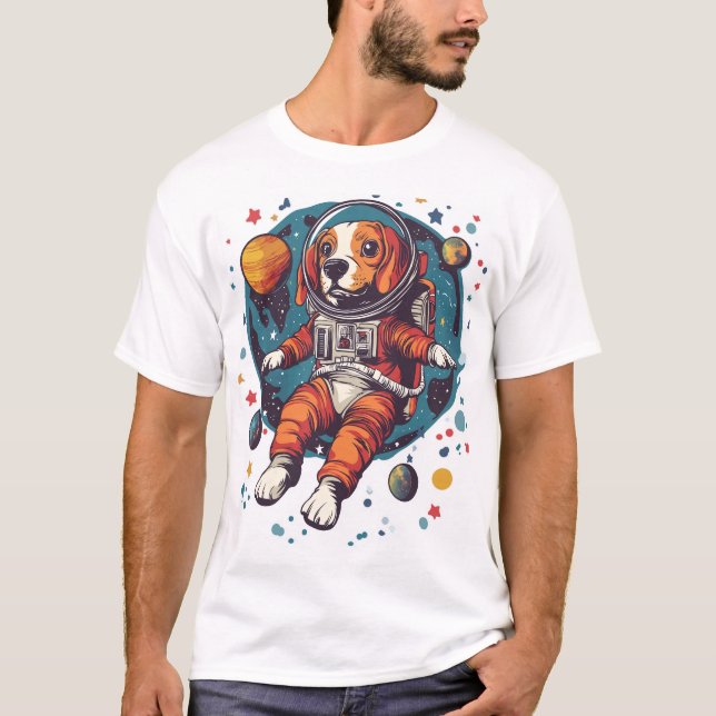 Camiseta Astronaut Beagle � Perro Explorador Espacial (Anverso)