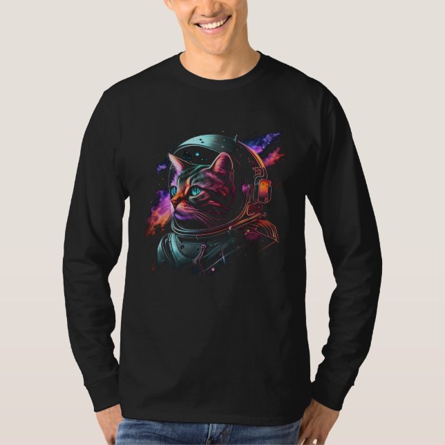 Camiseta Astronaut Cat or  Space Cat on Galaxy Cat (Anverso)
