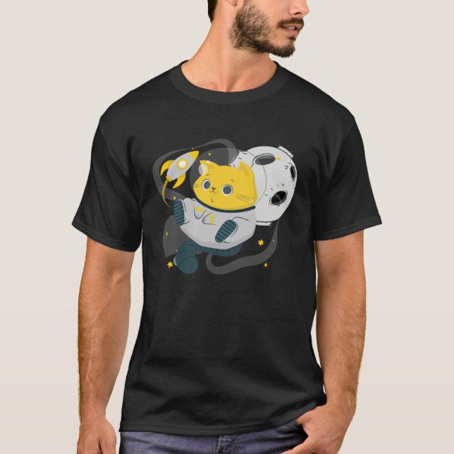 Camiseta Astronaut Cat Or  Space Cat On Galaxy Kitten (Anverso)