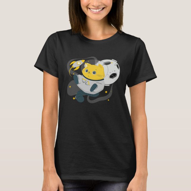 Camiseta Astronaut Cat Or  Space Cat On Galaxy Kitten (Anverso)
