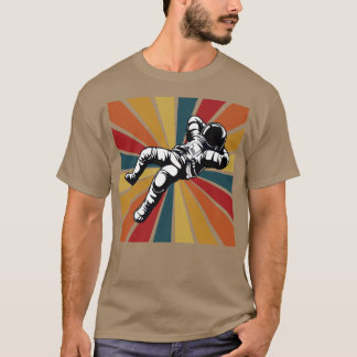 Camiseta Astronaut Chilling Retro Sunburst Background Groov