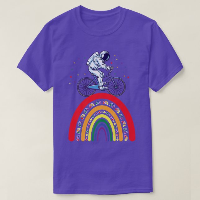 Camiseta Astronaut Cycling Boho Rainbow  (Diseño del anverso)