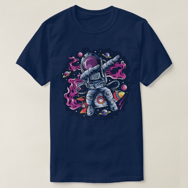 Camiseta Astronaut Dabbing Dance Space Rocket with Stars Pl (Diseño del anverso)