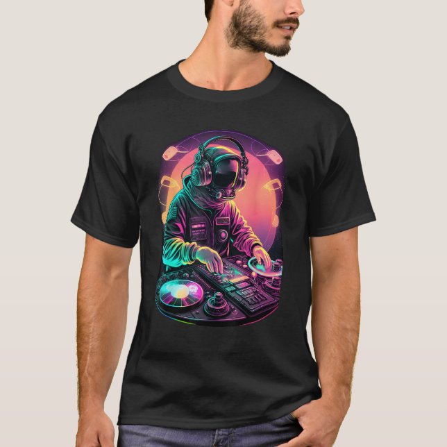 Camiseta Astronaut DJ, DJing in Space, EDM cool Graphic (Anverso)