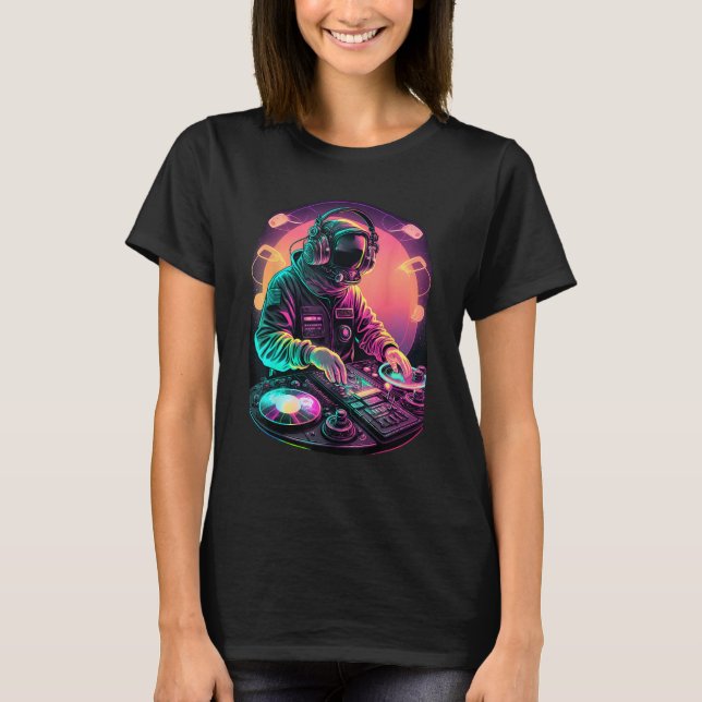 Camiseta Astronaut DJ, DJing in Space, EDM cool Graphic (Anverso)
