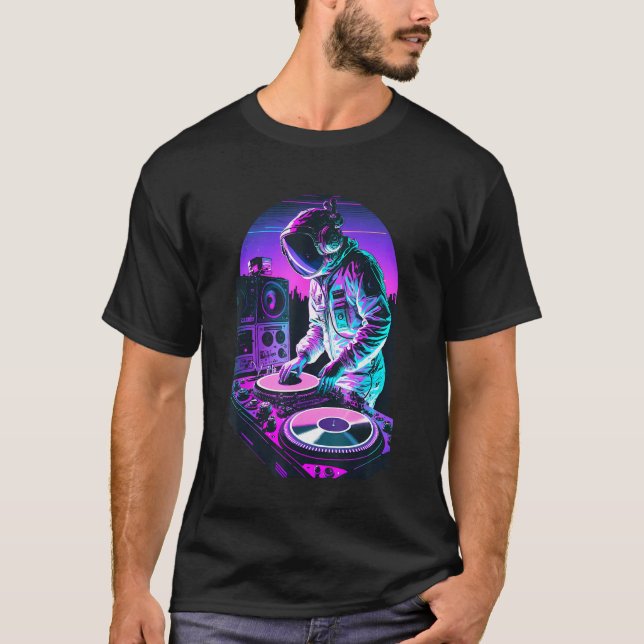 Camiseta Astronaut DJ DJing in Space EDM cool Graphic Vapor (Anverso)