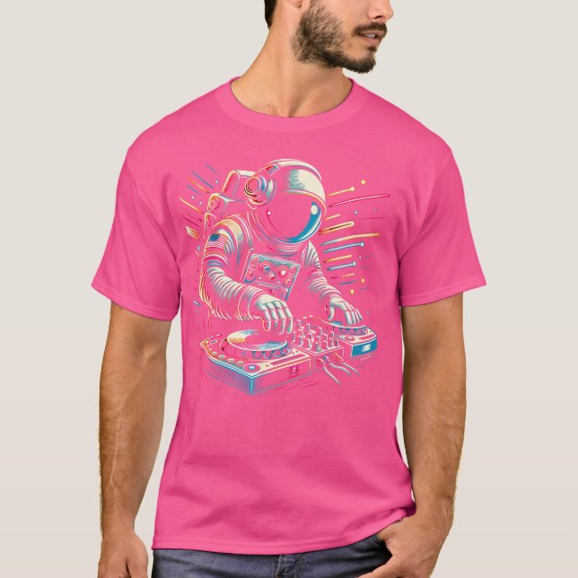 Camiseta Astronaut Dj Tornamesa Fiesta Espacial Edm Electro (Anverso)