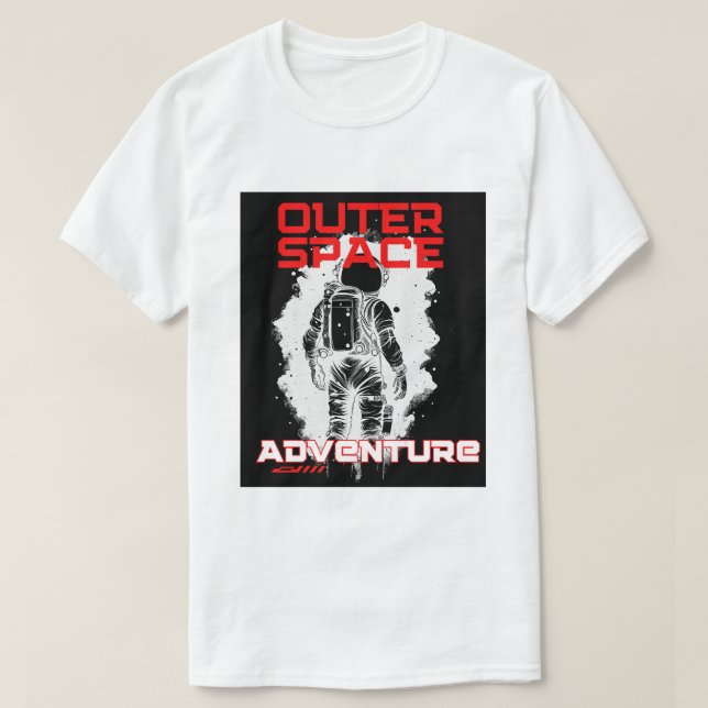 Camiseta Astronaut Floating in Outer Space Design (Diseño del anverso)