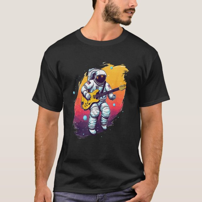 Camiseta Astronaut Galaxy Space Music Guitar (Anverso)