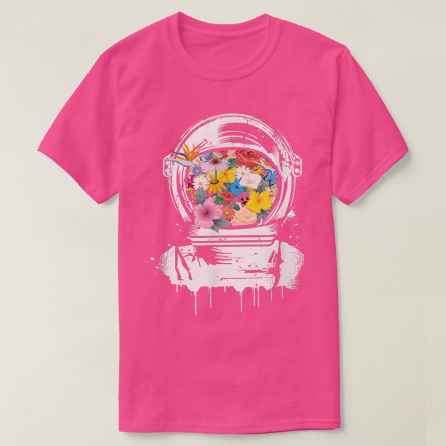 Camiseta Astronaut helmet drawing filled with colourful flo (Diseño del anverso)