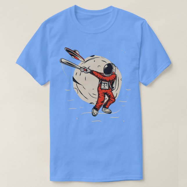 Camiseta Astronaut Hit Ufo Spaceship  (Diseño del anverso)