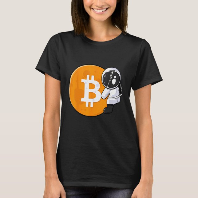 Camiseta Astronaut Holding Bitcoin To The Moon HODL BTC Cry (Anverso)