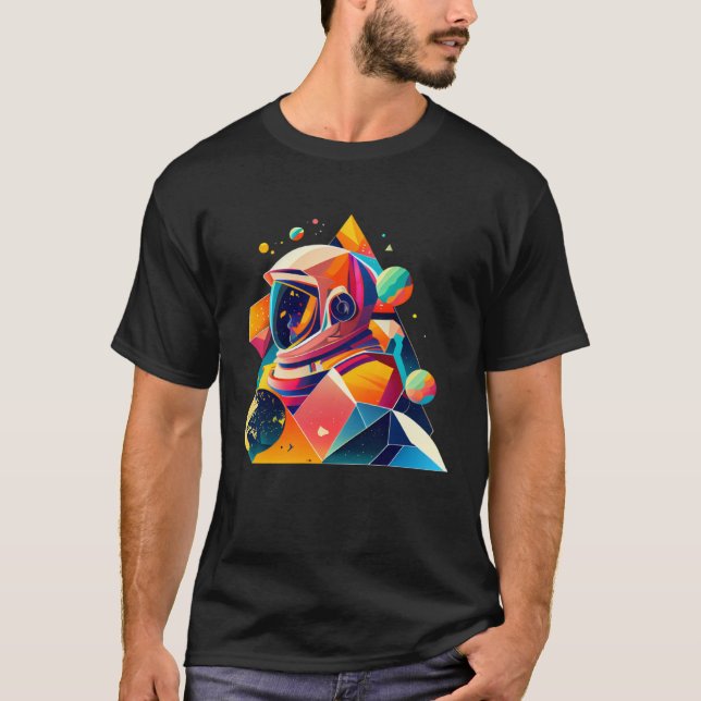 Camiseta Astronaut in Space Aesthetic Wave Planet Eclipse   (Anverso)