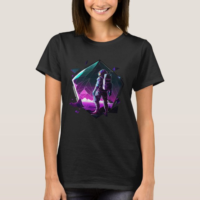 Camiseta Astronaut in Space Aesthetic Wave Planet Eclipse   (Anverso)